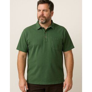 Duluth Mens No Polo Shirt Short Sleeve with Pocket Green Relaxed Fit Size XL